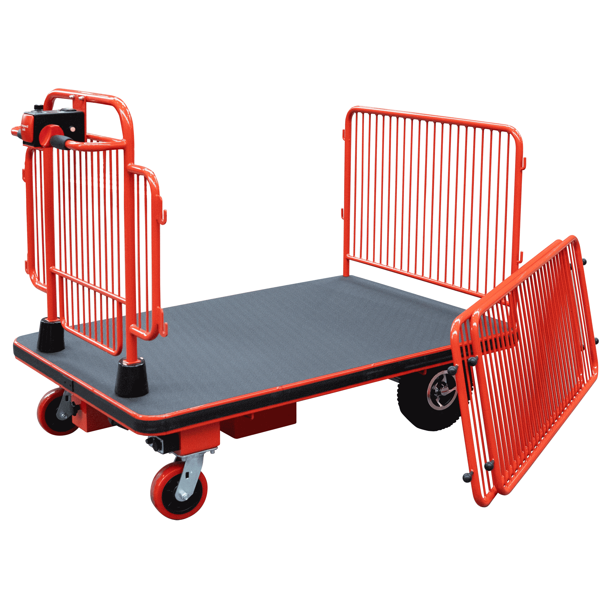 Elektrischer Plattformwagen mit 400 kg Last verfahren