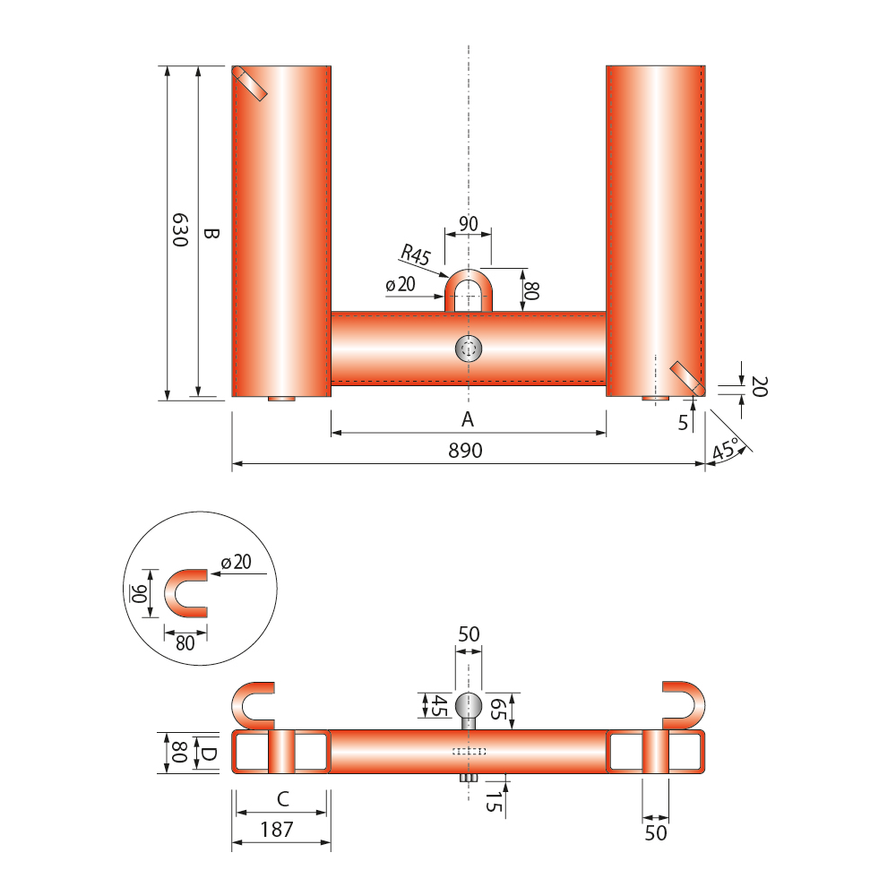 STANDARD maneuvering aid 2500kg
