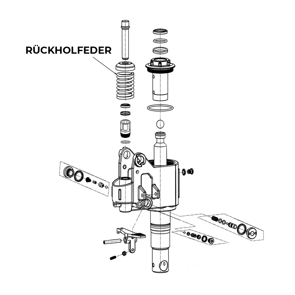 Rückholfeder für Hubwagen (Druckfeder bzw. Pumpfeder)