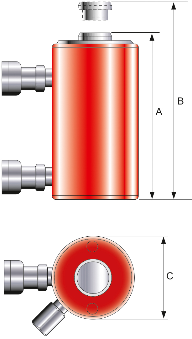 Hydraulik-Hohlkolbenzylinder doppeltwirkend STANDARD