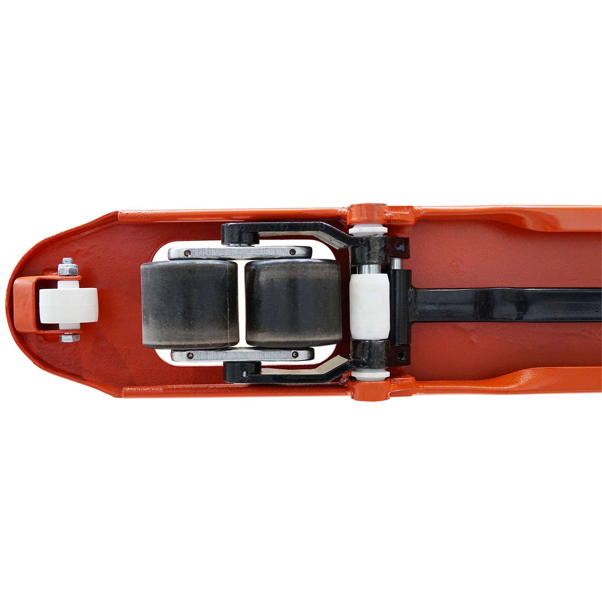 Gabelhubwagen 2500kg STANDARD Gummi / Tandem PU - Farbe: rot